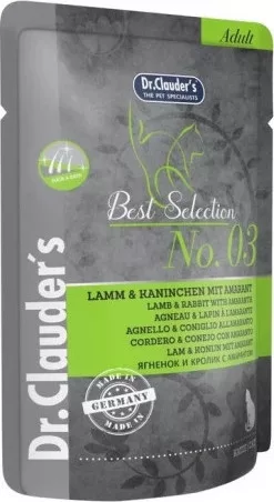 Dr.Clauder's Best Selection Cat No3 alutasak bárány & nyúl amaránttal - Hair & Skin 85 g KARTON - 16 db
