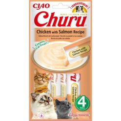 Inaba Cat Ciao Churu krémes macskaeledel - csirke, lazac 4 x 14 g   Inaba Cat Ciao Churu krémes macskaeledel - csirke, lazac 4 x 14 g