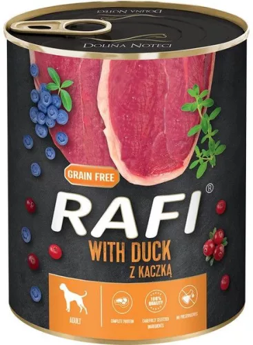 RAFI kutya pástétom kacsa vörös- és kék áfonyával konzerv 800 g