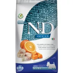  N&D Dog Ocean tőkehal, sütőtök & narancs adult mini 2,5 kg