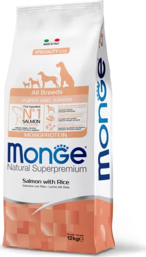 Monge Dog Speciality Line All Breeds Lazac & rizs - Puppy 12 kg
