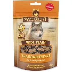   Wolfsblut Wide Plain Training Treats Lóhús Édesburgonyával Snack kutyáknak 70 g