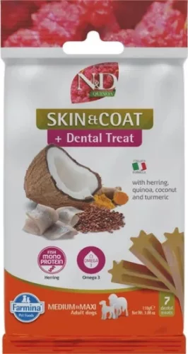 N&D Quinoa Dog Jutalomfalat Skin & Coat Herring Adult Med & Max 100 g