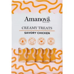   Amanova Creamy Treats – Savory Chicken – csirekhús 6 x 15 g