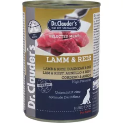   Dr.Clauder's Dog Selected Meat Bárányos és rizses konzerv 400 g KARTON - 6 db