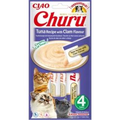   Inaba Cat Ciao Churu krémes macskaeledel - tonhal, kagyló 4 x 14 g