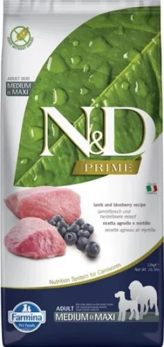 N&D Dog Prime bárány & áfonya adult medium & maxi 12 kg