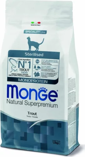 Monge Cat Speciality Line Sterilised Pisztráng Monoprotein 1,5 kg