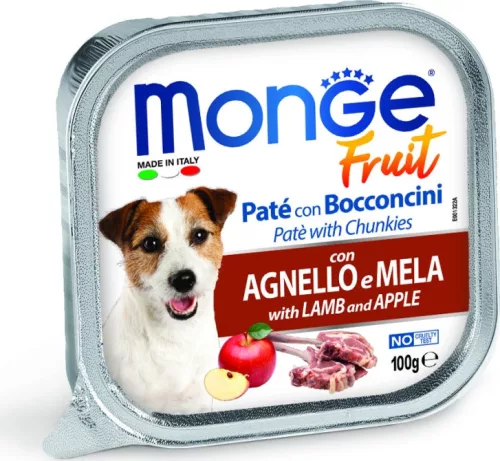 Monge Dog Fruit Paté&Chunkies bárány-alma 100 g KARTON - 4 db