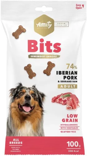 Amity Hypoallergen Bits Iberian Pork-Serrano Ham Jutalomfalat 100 g