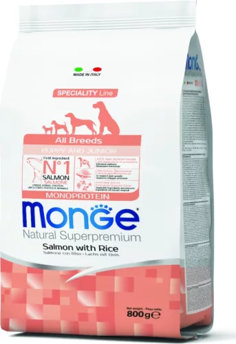 Monge Dog Speciality Line All Breeds Lazac & rizs - Puppy 800 g