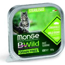   Monge BWild Grain Free Cat Sterilised Vaddisznó és zöldségek 100 g  