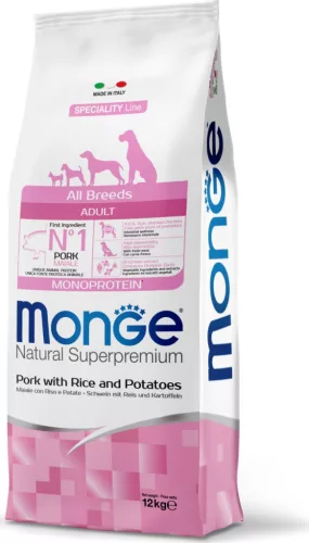 Monge Dog Speciality Line All Breeds Sertés, rizs & burgonya - Adult 12 kg 
