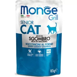 Monge Cat Grill Pouch SENIOR makréla 85 g 