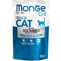 Monge Cat Grill Pouch SENIOR makréla 85 g  KARTON - 4 db