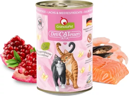 GranataPet Delicatessen konzerv lazac és tengergyümölcsei 400 g