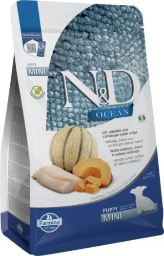 N&D Ocean Dog tőkehal, sütőtök & sárgadinnye Puppy mini 2,5 kg