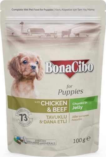 Bonacibo Pouch - Wet Puppy Food - Chicken & Beef 100 g