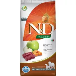   N&D Pumpkin Dog szarvas & sütőtök, alma adult medium & maxi 12 kg