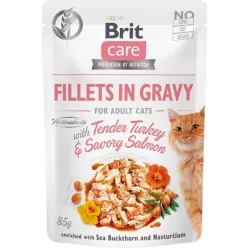   Brit Care Cat Fillets in Gravy With Tender Turkey & Savory Salmon 4x85 g