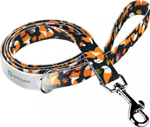 April&June Róka mintás fekete póráz