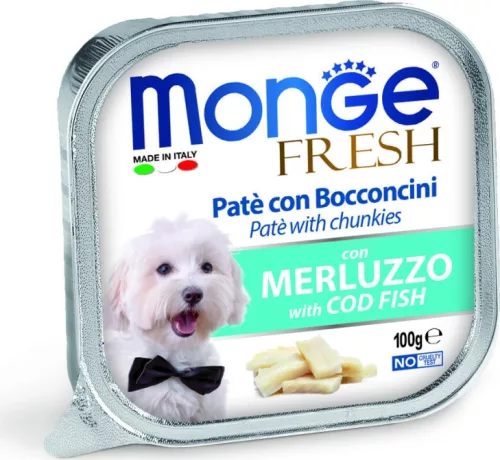 Monge Dog  Fresh Paté&Chunkies tőkehal 100 g KARTON - 4 db