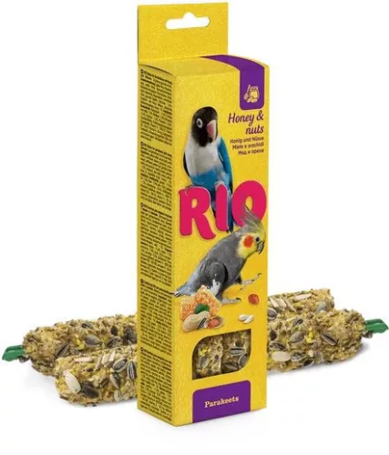 RIO Dupla Rúd Kiegészítő madáreleség mézzel és mogyoróval nagy papagájoknak 2 x 75 g