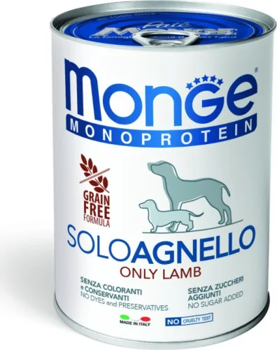 Monge Dog MONOPROTEIN Paté 100% bárány 400 g 