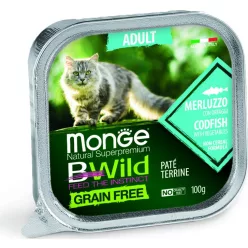   Monge BWild Grain Free Cat Adult Tőkehal és zöldségek 100 g 