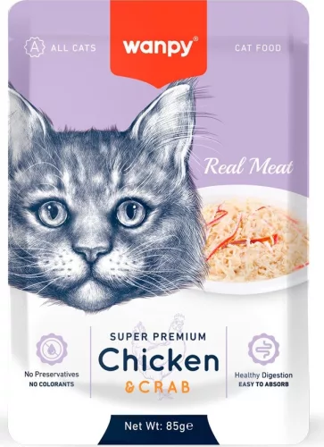 Wanpy CAT Retort pouch Chicken & Crab 85 g