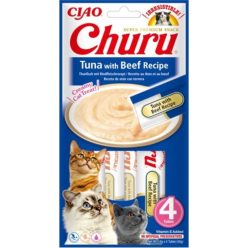   Inaba Cat Ciao Churu krémes macskaeledel - tonhal, marha 4 x 14 g