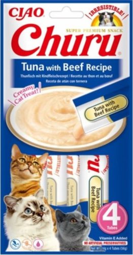 Inaba Cat Ciao Churu krémes macskaeledel - tonhal, marha 4 x 14 g