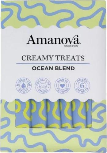 Amanova Creamy Treats – Ocean Blend – tonhal, lazac 6 x 15 g
