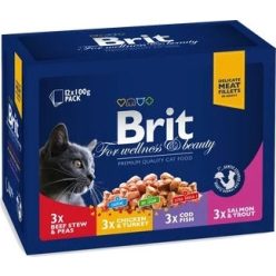 Brit Premium Cat Pouches Family Plate 12 x 100 g
