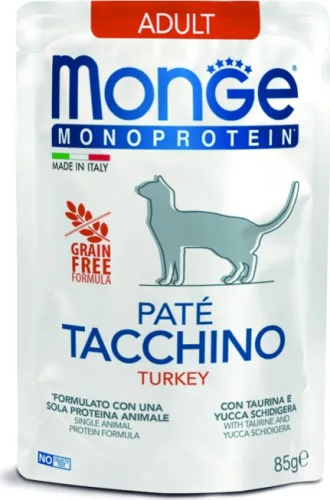 Monge Cat MONOPROTEIN Pouch Paté ADULT pulyka 85 g  KARTON - 4 db