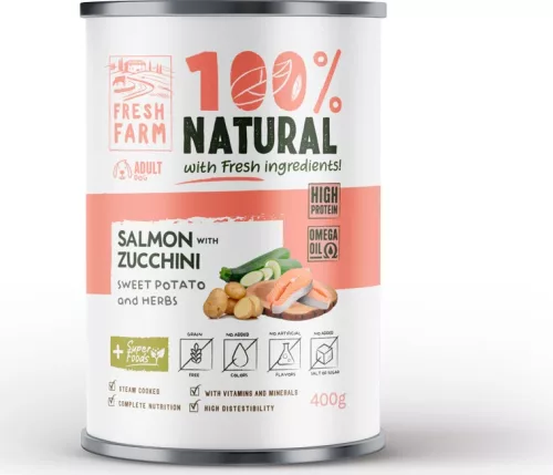 Fresh Farm Coarse pate with salmon, zucchini, sweet potatoe & herbs 400 g