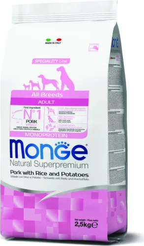 Monge Dog Speciality Line All Breeds Sertés, rizs & burgonya - Adult 2,5 kg 