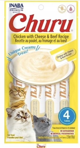 Inaba Cat Churu Püré - csirke, sajttal 4 x 14 g