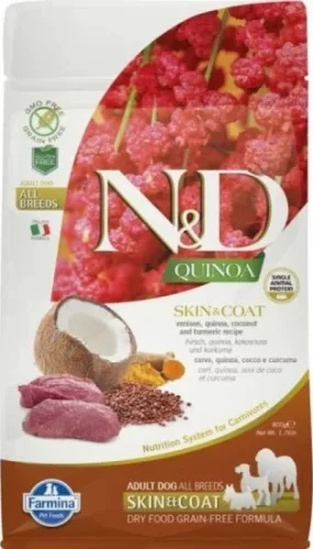N&D Quinoa Dog Skin & coat vadhús & kókusz Adult mini 800 g