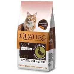   QUATTRO CAT GF Collagen macskatáp lakásban tartott macskáknak kacsával 7 kg