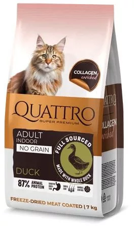 QUATTRO CAT GF Collagen macskatáp lakásban tartott macskáknak kacsával 7 kg