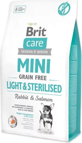 Brit Care Mini Grain Free Light&Sterilised Rabbit & Salmon 2 kg