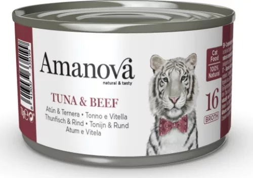 AmaNova Cat P16 Canned Tuna & Beef Brtoth 70 g