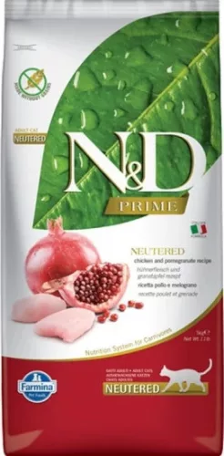 N&D Cat Prime csirke & gránátalma adult ivartalanított 5 kg