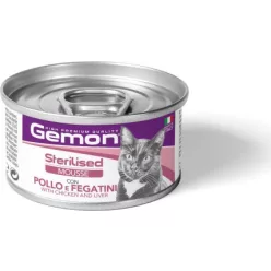 Gemon Cat MOUSSE Steril Csirke & Máj 85 g  KARTON - 4 db