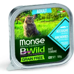   Monge BWild Grain Free Cat Adult Szardella és zöldségek 100 g 