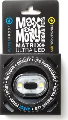 Max & Molly Matrix Ultra LED-lámpa nyakörvre rögzíthető - Fekete