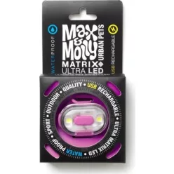   Max & Molly Matrix Ultra LED-lámpa nyakörvre rögzíthető - Rózsaszín