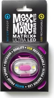 Max & Molly Matrix Ultra LED-lámpa nyakörvre rögzíthető - Rózsaszín