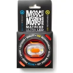  Max & Molly Matrix Ultra LED-lámpa nyakörvre rögzíthető - Narancssárga